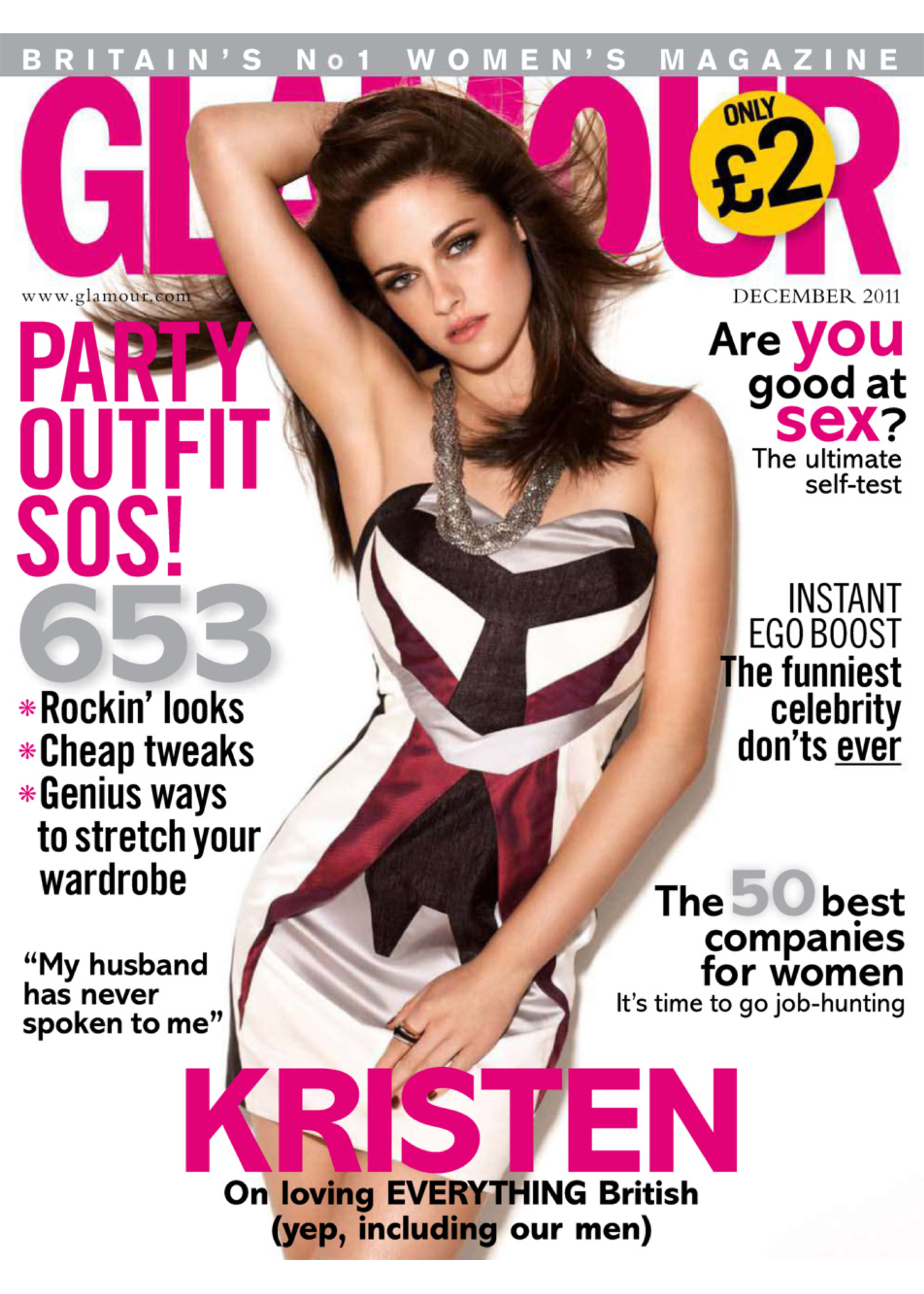 Kristen Stewart wearing GUiSHEM in the cover and inside spread of Glamour UK, December 2011.