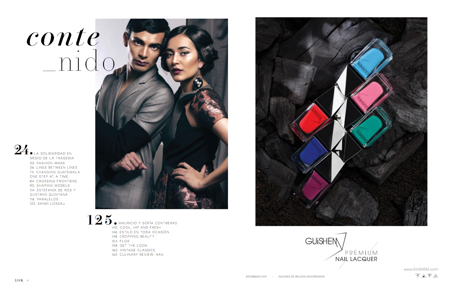 Mauricio & Sofía Contreras wearing GUiSHEM in the cover and inside spread of Look Magazine, June 2016