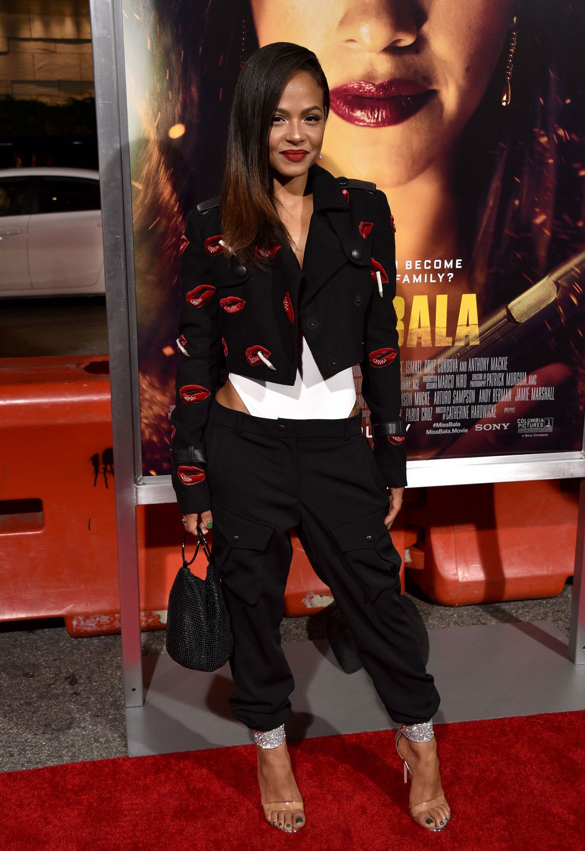 Christina Milian Wearing GUiSHEM black cargo Pant attending the premier of Columbia Pictures Miss Bala - Los Angeles, CA. January 30, 2019
