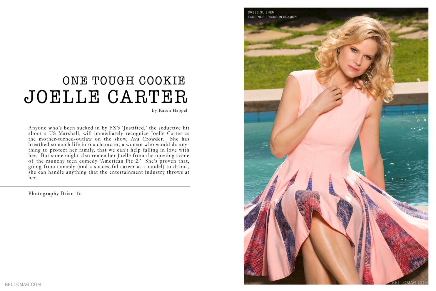 Joelle Carter wearing GUiSHEM inside of Bello Magazine, May 2013