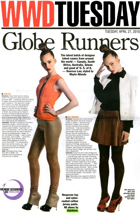 GUiSHEM inside spread of WWD, April 2010