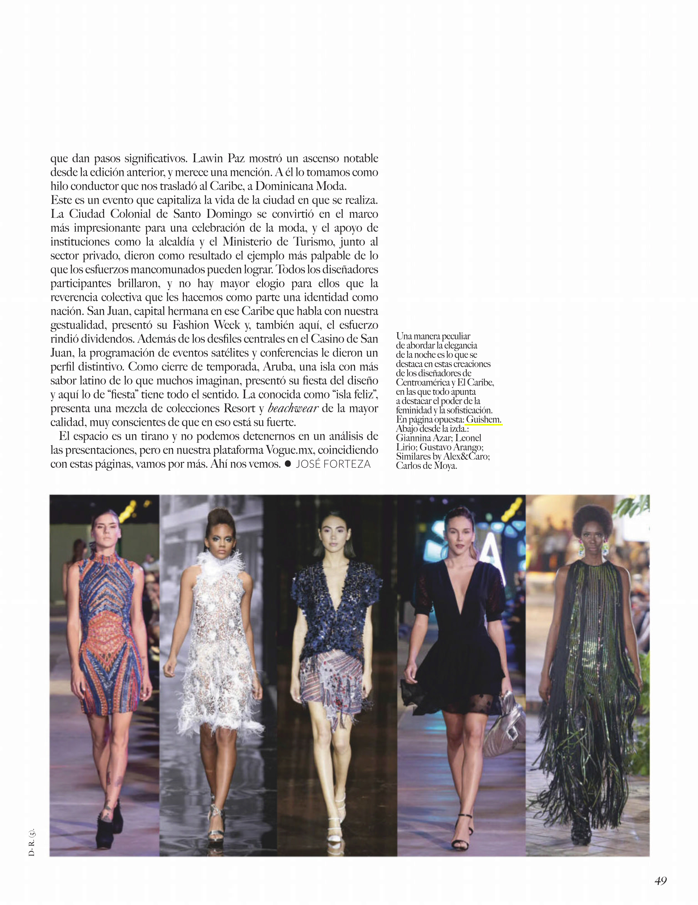 GUiSHEM inside spread of Vogue Latinoamerica, March 2019