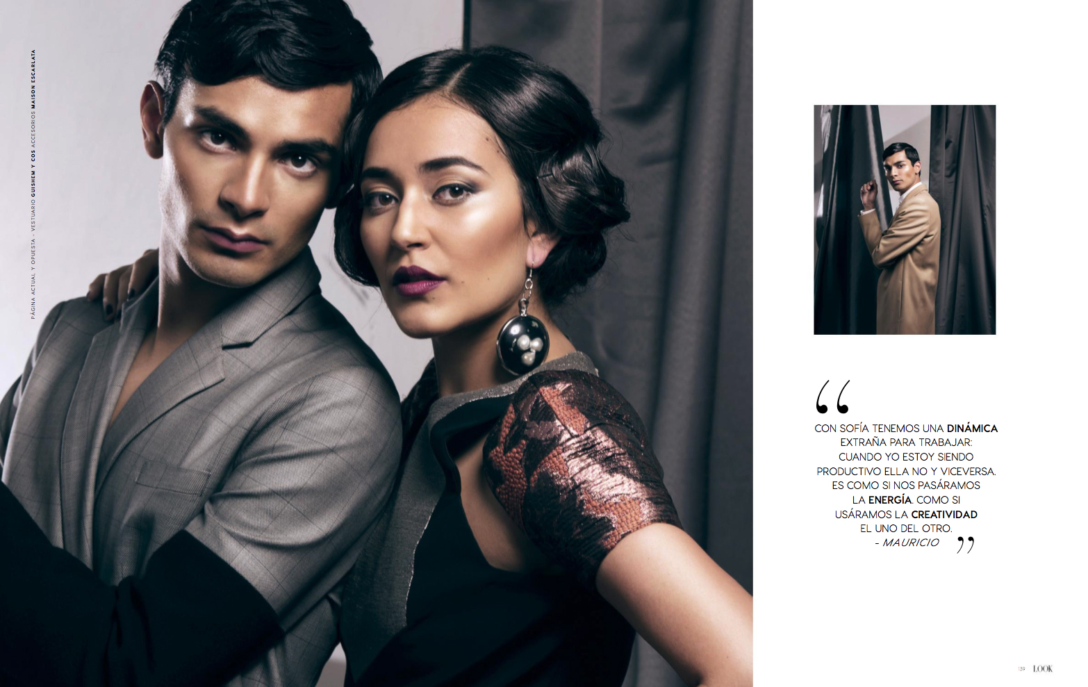 Mauricio & Sofía Contreras wearing GUiSHEM in the cover and inside spread of Look Magazine, June 2016