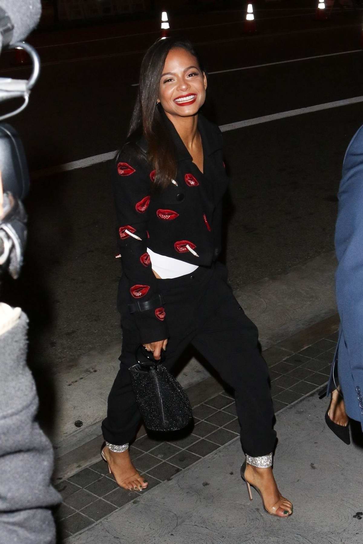 Christina Milian Wearing GUiSHEM black cargo Pant attending the premier of Columbia Pictures Miss Bala - Los Angeles, CA. January 30, 2019